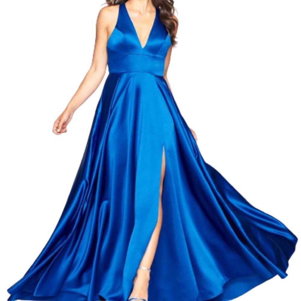 NWT Faviana S10440 Prom Dress Blue Size 10